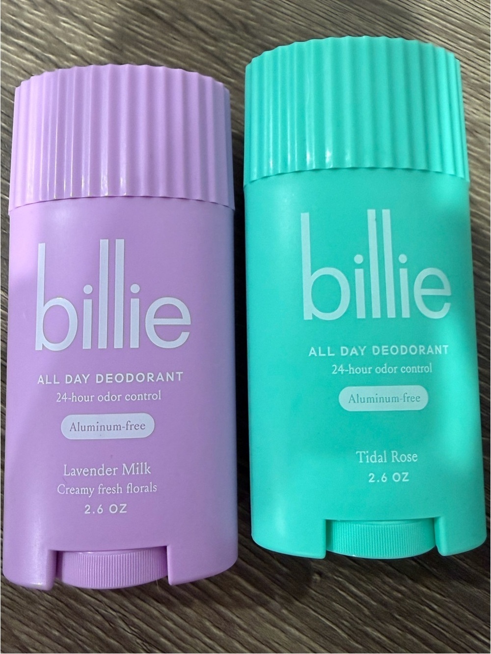 2 x Billie All-Day Deodorant Aluminum-Free Lavender Milk Tidal Rose NEW